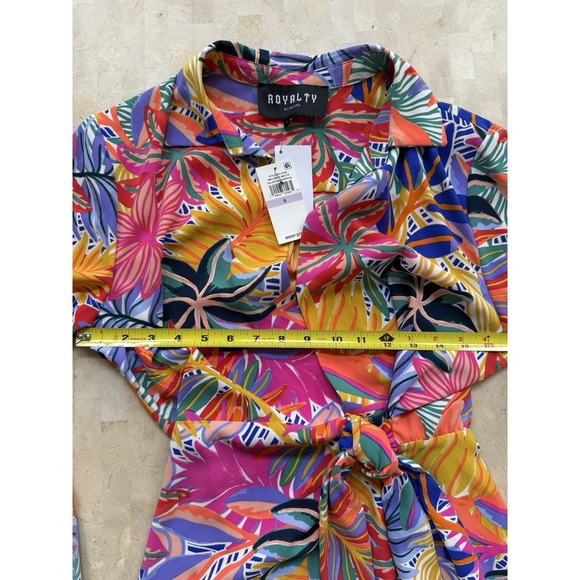 Royalty By Maluma Women's Tropical Wrap Dress Mini Farm Rio Beach Miami NWT Sz 6 - Picture 7 of 11